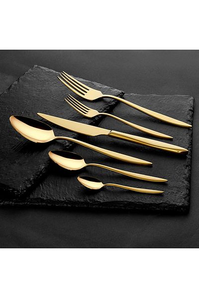 Amboss Cosmos Gold Shiny - 72 Piece Fork Spoon Knife Set
