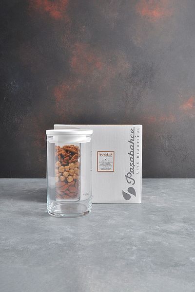 Paşabahçe PAŞABAHÇE BREAKFAST JAR 2-PACK WHITE LID SMALL SIZE