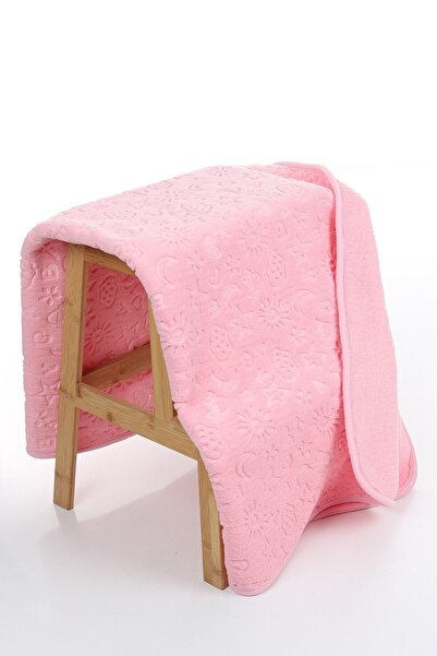 HOBİLAYFSANAT Pembe (EN: 102 CM BOY: 123 CM) Ay Yıldız Motifli Peluş Şardonlu...