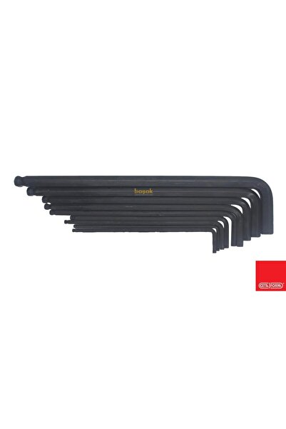 CETA FORM 1/16" - 3/8" Topbaşlı Uzun Inch Allen Takımı 9 Parça Lt/900af