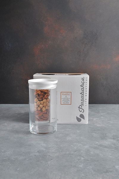 Paşabahçe PAŞABAHÇE BREAKFAST JAR 2-PACK WHITE LID SMALL SIZE