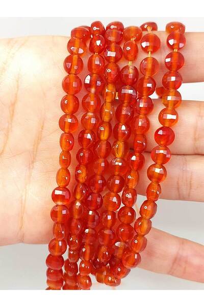 Yasamtohumu 9cm dugi ahat kamen YASSI četvrtina niza - faset kroj 6x4mm (42805)