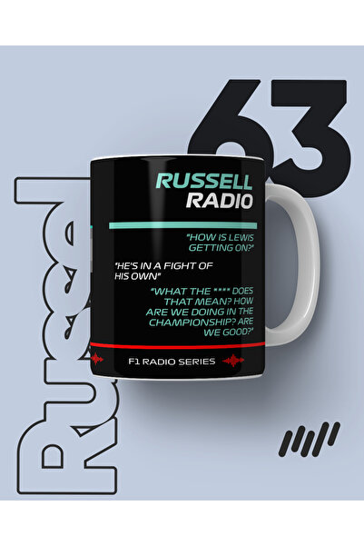 FNBX George Russell Radio Baskılı Kahve Kupa Bardak