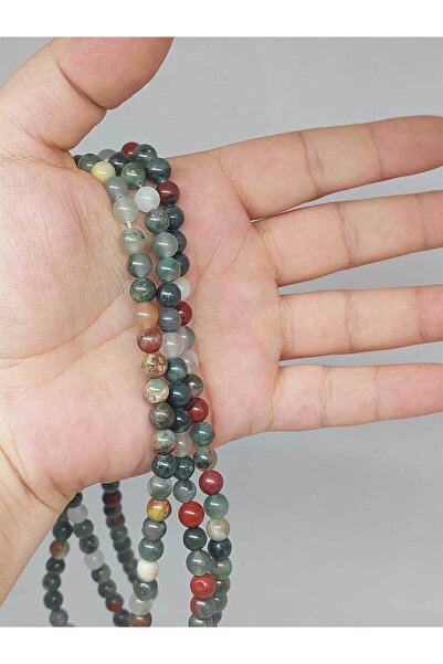 Yasamtohumu To je 9 cm dugačka Bloodstone Quarter niz - 6 mm (51914)