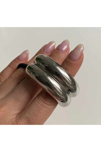 NİLLS STORE Εισαγόμενη Trend Μεταλλική Ασημένια Καμπύλη Πόρπη