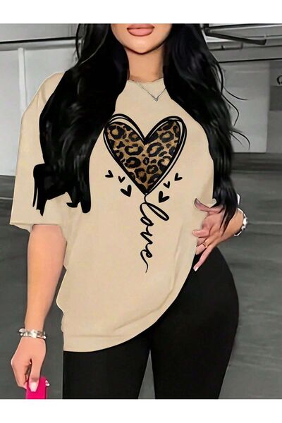 MODAVİBE Γυναικείο πουκάμισο με σχέδιο καρδιάς και λευκή ουρά