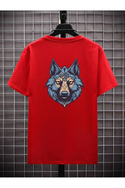 MODAVİBE Tricou unisex pentru bărbați cu imprimeu lup