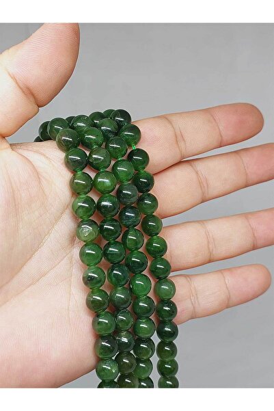 Yasamtohumu Jad Verde Mărgele Semi-Rond - are lungimea de 9 cm, 8 mm (52810)