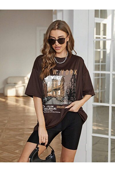 MODAVİBE Unisex γυναικείο μπλουζάκι με κοντό μανίκι σε μεγάλο μέγεθος