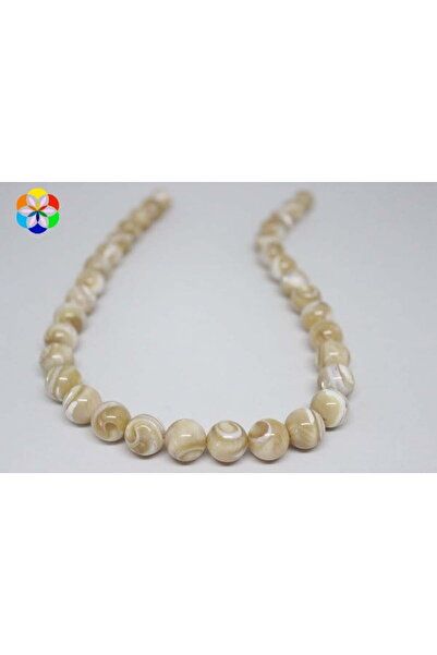 Yasamtohumu Довжина 9 см Намисто з перламутрових каменів - 12 мм Карамель