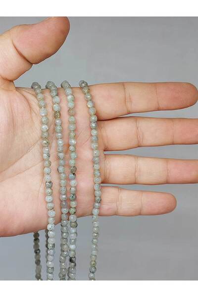 Yasamtohumu Labradorit kamen - 9cm dugačak faset kroj četvrtina niza 3.5mm (5...