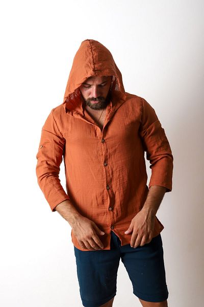 Botex Hooded Men's Muslin Shirt