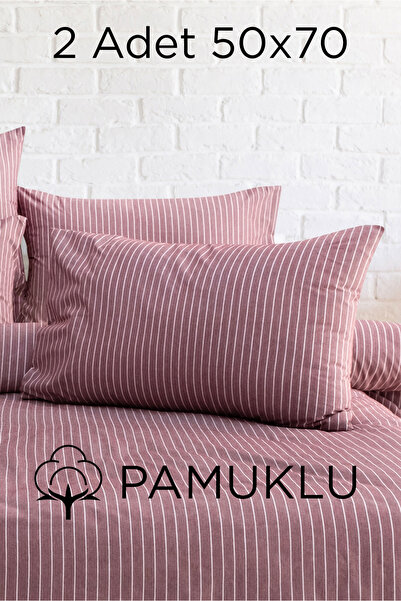 Mercury 2 Adet Pamuklu 50x70 Desenli Kapaklı Yastık Kılıfı