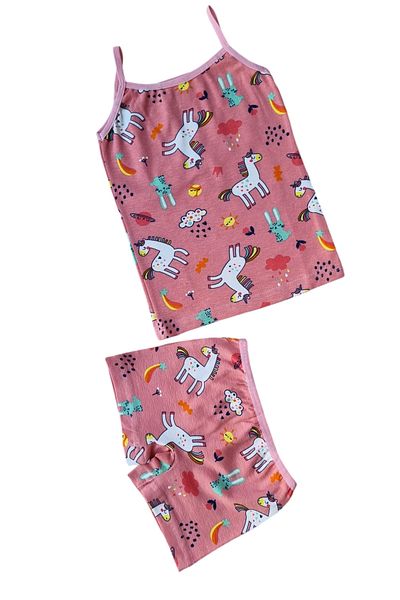 elmas kids Set boxer pentru fete din bumbac, cu model de unicorn și iepure, roz