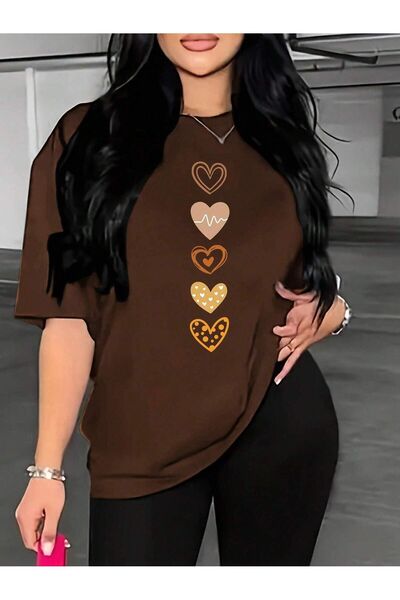 MODAVİBE Γυναικεία - Μπλουζάκι Modavibe με στάμπα 5 καρδιών