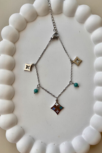 Fubena Kare Sallantılı İtalyan Hasırlı Çelik Bileklik