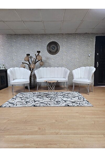 ZAFİR Krom  Kaplama  Tel Ayak Papatya Çay Seti Koltuk Takımı , Balkon, Salon,...