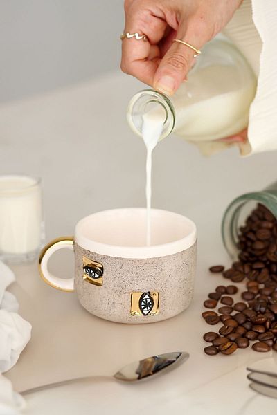 SİNEM YAMAN HOME Gold Eyes Handmade Ceramic Mug / Ceramic Mug