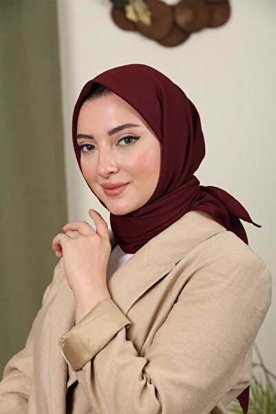 Trablus Tessetür Kadın Mio Cazz Eşarp Bordo