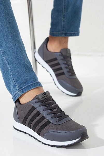 BOUIS Чоловічі чорні смугасті повсякденні зручні кросівки на м'якій підошві з...