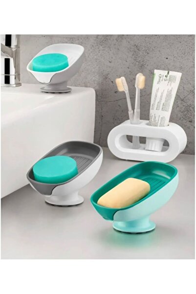 YDGR Gri Pratik Vantuzlu Su Giderli Sabunluk | Vantuzlu Su Tutmaz Katı Sabunluk