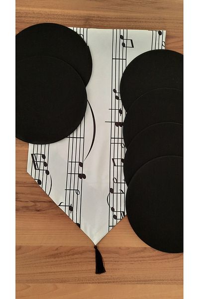 Papuli Set of 6 Patterned Runner and Upholstery Fabric Plates