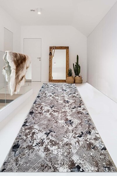 Dinarsu Jel Atlas Vizon Kabartmalı Kaymaz Taban Kesme Yolluk