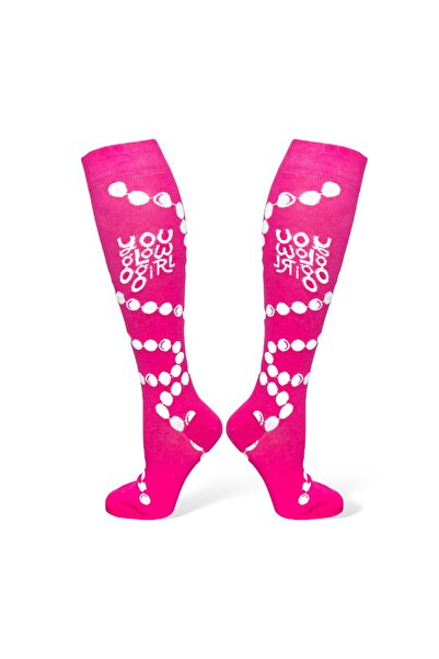 Mevo Tekli Pembe Renkli Uzun Unisex Esnek Nem Alabilen Pamuklu Desenli Dizüst...