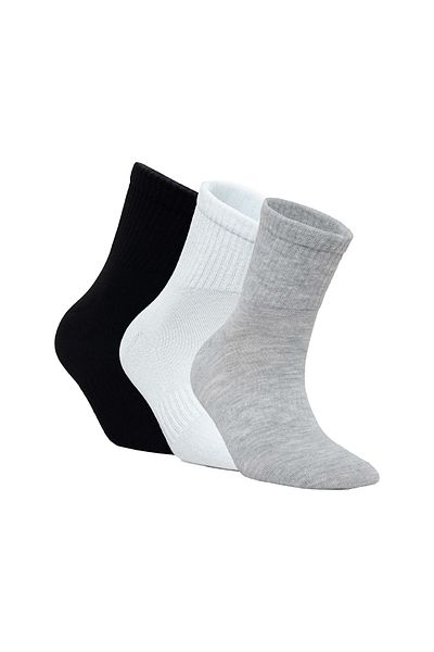 George Phoenix Чорапи Cloud Socks - Къси спортни чорапи до глезена, 3 чифта (ЧЕРНО-БЯЛО-СИВО)