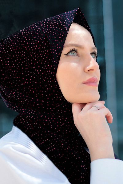 Stella Scattered Polka Dot Pattern Shawl 72*180cm Black