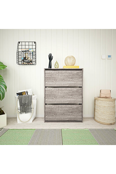 DECORFERS Belen 3 Kapaklı 6 Bölmeli Düşer Kapaklı Ayakkabılık