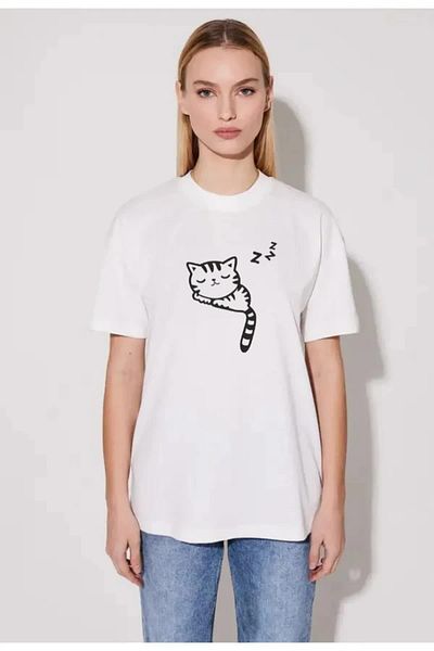 Pink Sky Μπλουζάκι Oversize Cat Printed