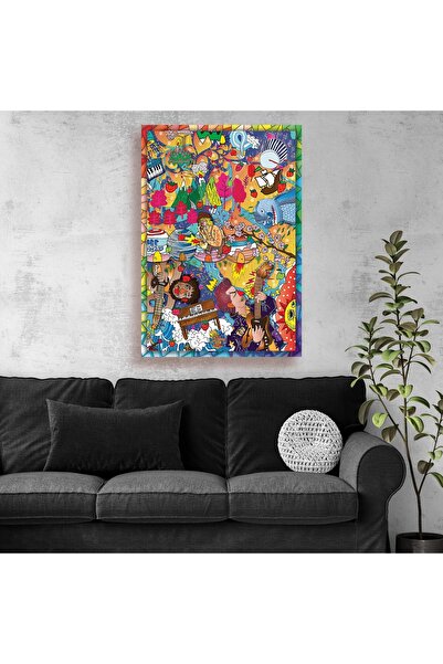 KOSS Dijital Pop Art Karmaşık Graffiti Kanvas Tablo