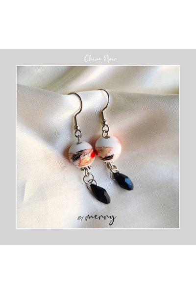 by Merry Asian Cinnamon Ceramic Earrings - Chinese Culture