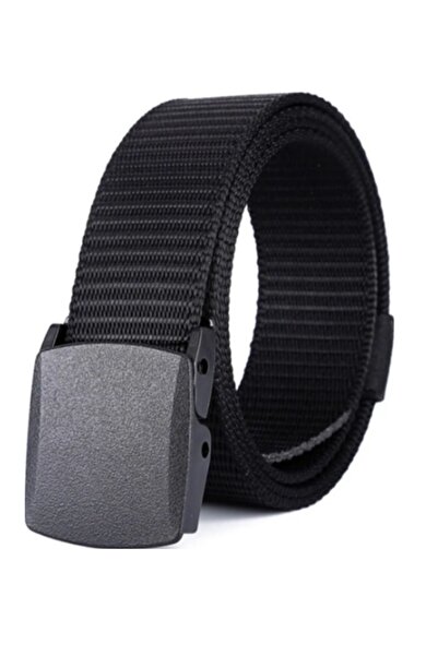 twentyfive25 Plastik Tokalı Taktik Tarz Palaska Örme Kemer Siyah