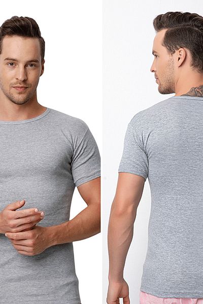 DONEX 2140 100% Cotton Ribbed 0-Neck Men's Undershirt 3-Piece