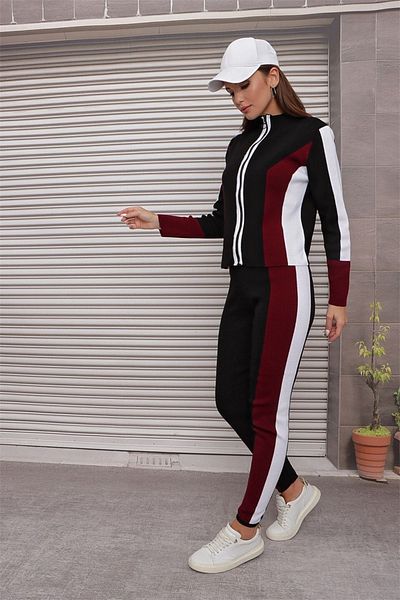 citystyle Jambiere duble Takm cu fermoar și pantaloni cu dungi
