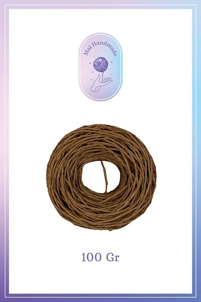 Mai Handmade Πλεκτό Σχοινί Τυλιγμένο Χαρτί Σχοινί 100 gr Σκούρο Χαρτί Πουγκί