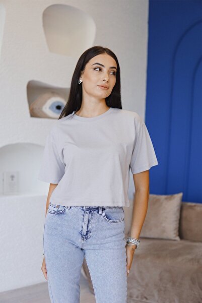 devesta Μπλουζάκι με μανίκι Bat Sleeve Grey - Loose Fit