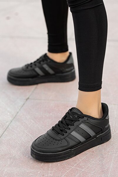 BOUIS Жіночі чорно-сірі димчасті деталізовані щоденні шнуровані кросівки зі шкіри, що дихає, новий сезон спортивного взуття