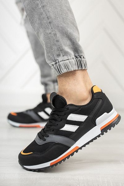 Riccon Unisex černé oranžové tenisky0012863