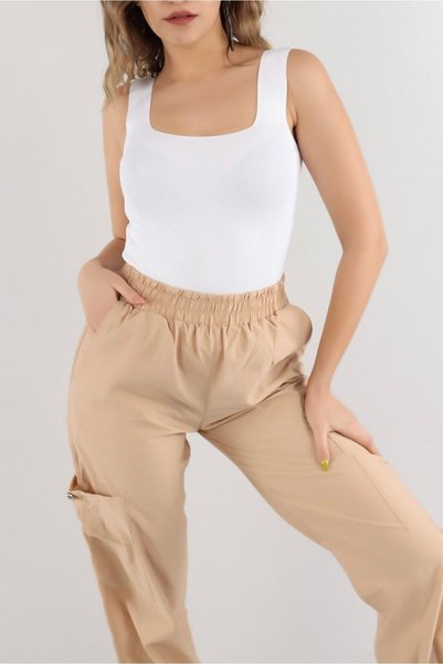 AYDOĞAN TEKSTİL Square Collar Lycra Polyelite Knitwear Undershirt