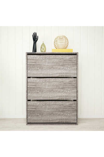 DECORFERS Belen 3 Kapaklı 6 Bölmeli Düşer Kapaklı Ayakkabılık