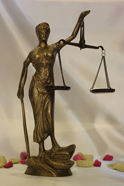 RaHan Pirinç Adalet Kadın Heykeli Themis Terazi Avukat Dekoratif Hakim Gold