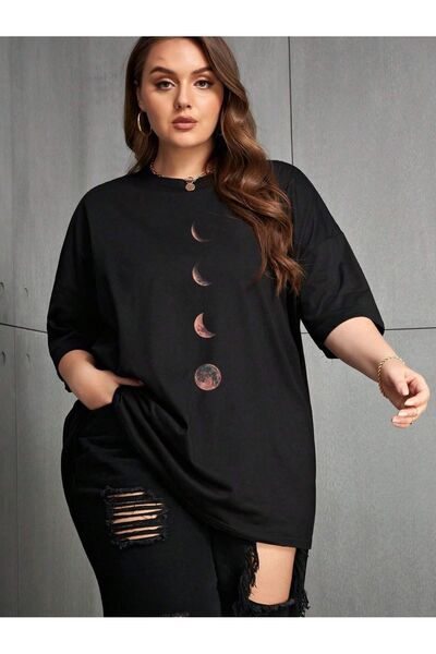 MODAVİBE Γυναικείο T-Shirt Plus Size - Τυπωμένο