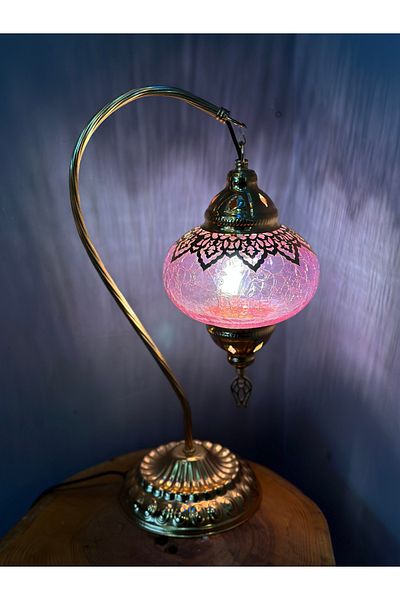 CYL Authentic Handmade with Mosaic Pattern and Gold Plated - Lampshade Table Lamp with Bulb Gift