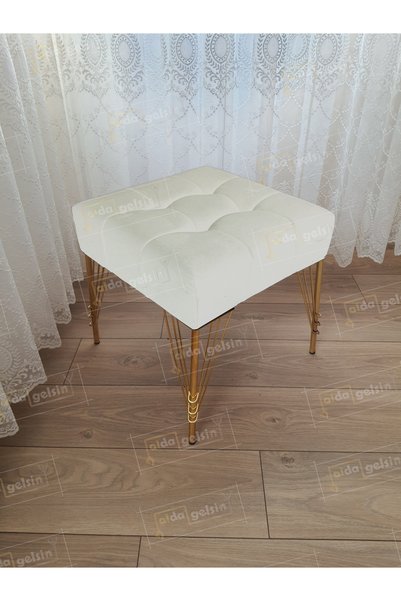 aldagelsin Modern Dilim Puf Ayakucu Puf Gold Metal Ayak (45*45)