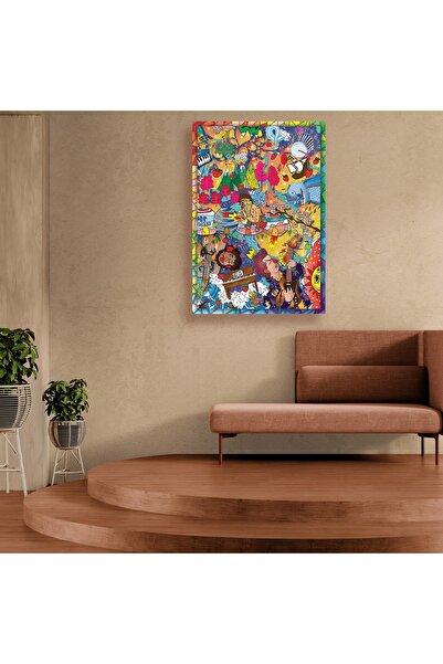 KOSS Dijital Pop Art Karmaşık Graffiti Kanvas Tablo