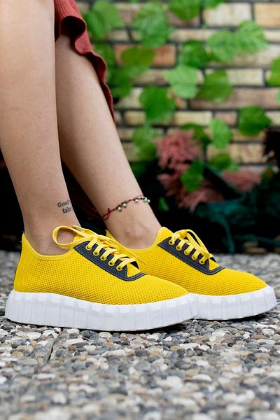 Riccon Tenis galben pentru femei - 0012113   Model