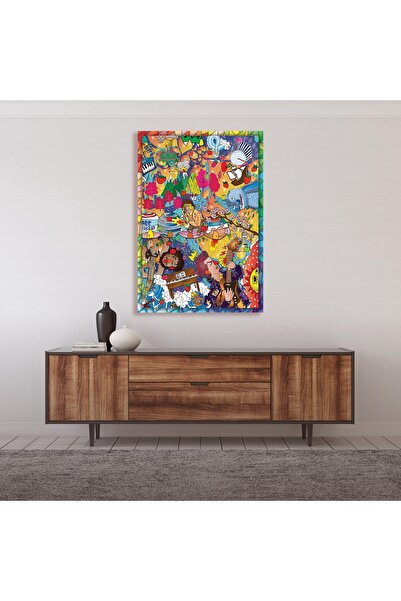 KOSS Dijital Pop Art Karmaşık Graffiti Kanvas Tablo